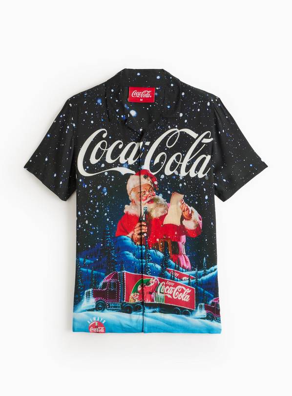 Coca Cola Novelty Christmas Print Shirt L